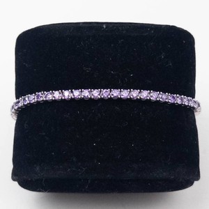 Brass-Plated Purple CZ Tennis Bracelet 7.5 Inches