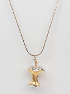 Gold & Silver-Tone Apple Core Charm Pendant Necklace