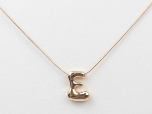 Gold Tone E Initial Pendant Necklace