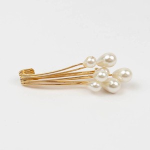 Vintage Napier Gold-Tone Pearl-Accent Brooch Pin