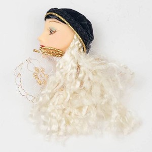 Lady Portrait Brooch With Curled Hair and Lace Collar