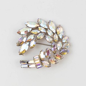 Aurora Borealis Rhinestone Floral Bundle Brooch