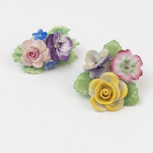 Porcelain Floral Brooches (Chipped)