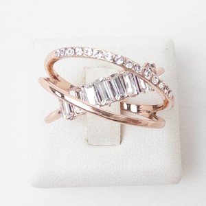 C2 Rose Gold Tone Crossover Ring Size 7.75