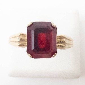 10K GF Gold-Tone Ring With Ruby-Colored Stone Size 10.25