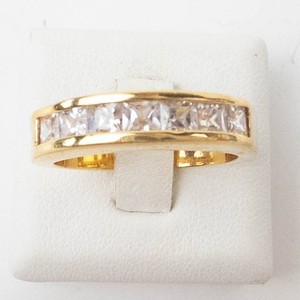 Gold-Tone Channel-Set Cubic Zirconia Ring Size 7.75