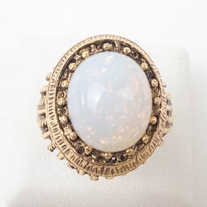 18K HGE Synthetic Opal Ring Size 7.25