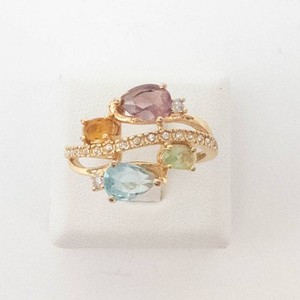 NVC Gold-Tone Multicolor Stone Ring Size 9.25