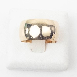 18k HGE Engraved Wide Gold Tone Ring Size 5.75-6
