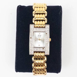 Ladies EJ Gold-Tone Crystal Accent Quartz Watch