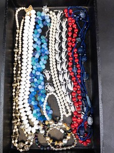 Mixed Costume Jewelry Lot - Beaded Necklaces, Bracelets & Faux Pearls