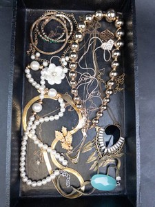 Mixed Costume Jewelry Lot - Necklaces, Bracelets & Brooches