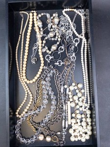 Mixed Costume Jewelry Collection - Pearls, Crystal Beads & Chains