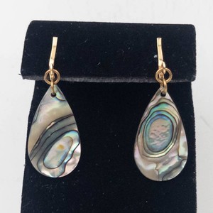 Abalone Shell Gold-Tone Teardrop Drop Earrings