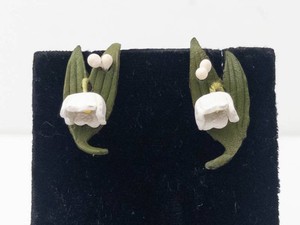 Leather Lily of the Valley Floral Earrings