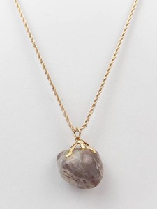 Gold-Tone Agate Pendant Necklace