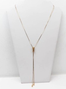 Gold Tone Zipper Pendant Lariat Necklace