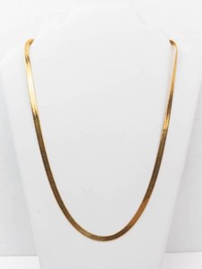 Premier Designs Gold-Tone Herringbone Chain Necklace With Pendant