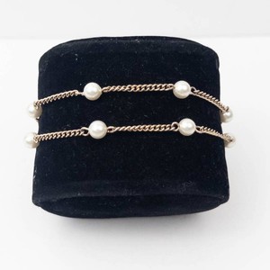 Gold-Tone Faux Pearl Double-Strand Bracelet