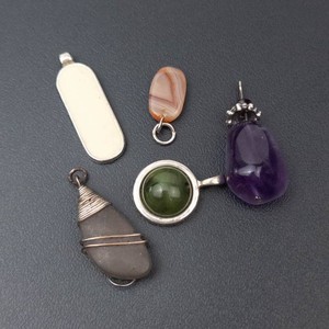 Stone Jewelry Pendants & Earring Mixed Lot of 5