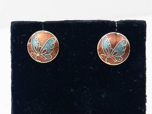 Butterfly Enamel-Style Stud Earrings Pair