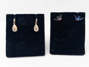 Gold-Tone Teardrop & Swallow Earrings (Lot of 2)