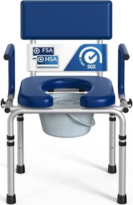 $170 Drop Arm Bedside Commodes for Seniors, Potty Chair for Adults