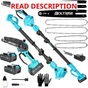 $130 3-in-1 Electric Pole Saws, 8 Inch & 6 Inch Mini Chainsaw for Tree Trimming