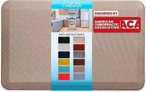 ComfiLife Anti Fatigue Floor Mat   34 Inch Thick Kitchen Mats for Floor, Standing Desk Mat, Kitchen Rug   Comfort at Home, Office   Durable   Stain Resistant   Non-Slip Bottom (20 x 32, Rose Gold)