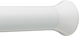 Amazon Basics No Drilling Spring Tension Curtain Rod, Easy to Install, Adjustable 54-90 Width, Sturdy, White, Classic Finial