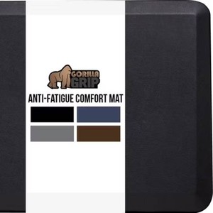 GORILLA GRIP Comfortable Cushioned Kitchen Mats, Waterproof and Stain Resistant Soft Top, 34 Inch Thick Ergonomic Standing Desk Anti Fatigue Mat, Foam Supports Ankles and Feet, 17x24, Black