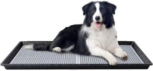 HQ4us Dog Pee Pad Holder Tray with Grate 34 23, Large Dog Litter Box Toilet, Puppy Pee Pad Holder, Less Mess, Dog Potty Indoor Outdoor for Balcony