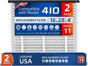 410 MERV 11 Air Filter, 16x25x4, Compatible with AprilAire, Luxunik, 2-Pack