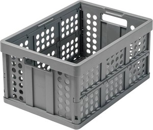 Clax  crate  folding box  basket  48 qt (12 gal)  grey