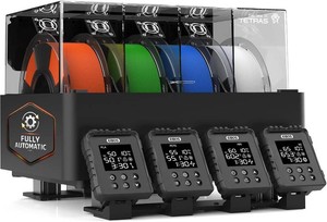 $240 EIBOS Official  3D Printer Filament Dryer Tetras, AMS Heater Upgrade for Bambu Lab AMS, Dry While Printing, 4-Spool Independent Chambers, Auto-Venting, Storage Box, Power-Saving, for Nylon, PLA, PETG
