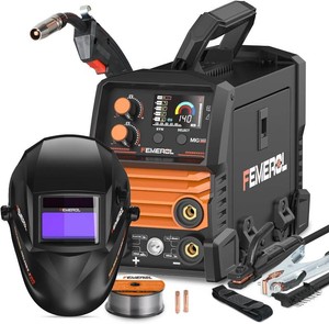 $130 FEMEROL 140A 3 in 1 MIG Welder,Flux Core, MIGLift TIGStick Welding Machine 110V Portable IGBT Inverter Synergic Control, LED Display with Welding Helmets