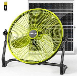 14 Solar Fan, 25W Solar Powered Cordless Greenhouse Fan, Rechargeable Battrey, Portable, 360  Tilt, 860H Runtime, for Outdoor Camping Gazebo Chicken Coop Patio Travel Shed Barn