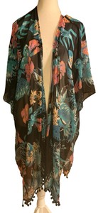 Mix It Brand - Floral Sheer Kimono Cardigan - One Size