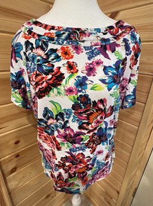 Rafaella Brand-Womens-Floral-Short Sleeve Shirt-Size 2X