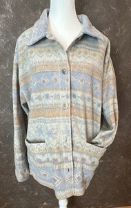 Sigred Olsen Sport-Womens- Patterned Fleece Button-up Jacket. Size 2X