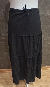 Relativity Brand-Black-Tiered-Boho Maxi Skirt-Size 2XL