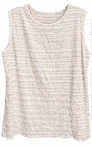 (C.J.Banks)Christopher & Banks - White Textured Sleeveless Top-Size 2X