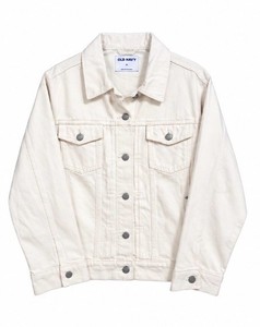 Old Navy Womens - White Denim Jean Jacket New With Tags-XL