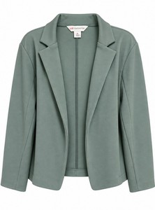 Liz Claiborne Womens Sage Green Open Front Blazer Jacket-XL