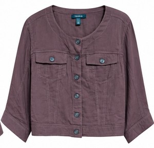 Torrid Womens Dark Brown Cropped Button-Front Jacket - Plus Size 4