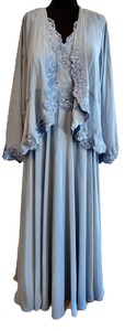 TS Couture - Womens dusty blue formal dress with beaded lace trim and shawl. Size 18. NWT.