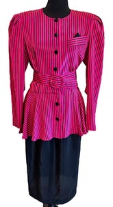 JT Dress - Womens pinstripe button skirt suit - Size 12