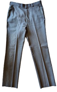 Vintage Bespoke Mens Grey Pinstripe Slacks 3634
