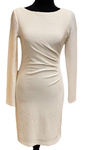 Vince Camuto Brand - Womens White Long-Sleeve Sequin Formal Dress. Size 2