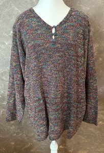 Fashion Bug Brand-Womens-Multi-Colored-Marl Knit Sweater-Size 1820